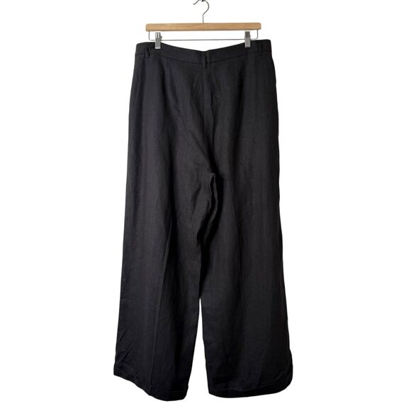 Free People LYLA 100% Linen Trousers 12 Wide Leg Pleated Pintuck Capsule NWT - Picture 15 of 15
